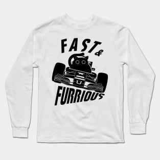 Funny  FURRurious car driving cat Long Sleeve T-Shirt